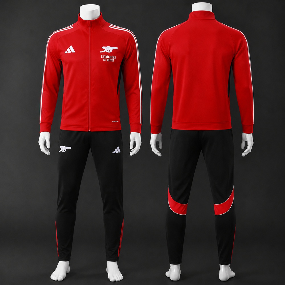 Arsenal 25/26 Red Black Jacket Kit
