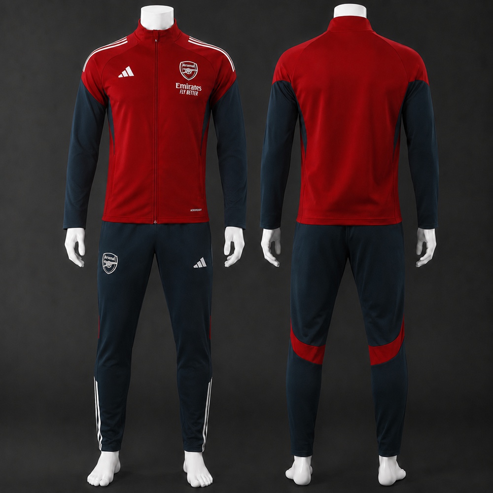 Arsenal 25/26 Red Navy Soccer Jacket Kit Set