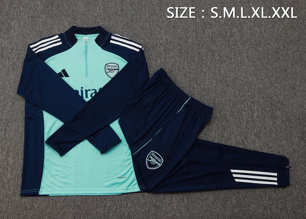 Arsenal 25/26 Navy Blue Cyan Half Zip Tracksuit Foto 2