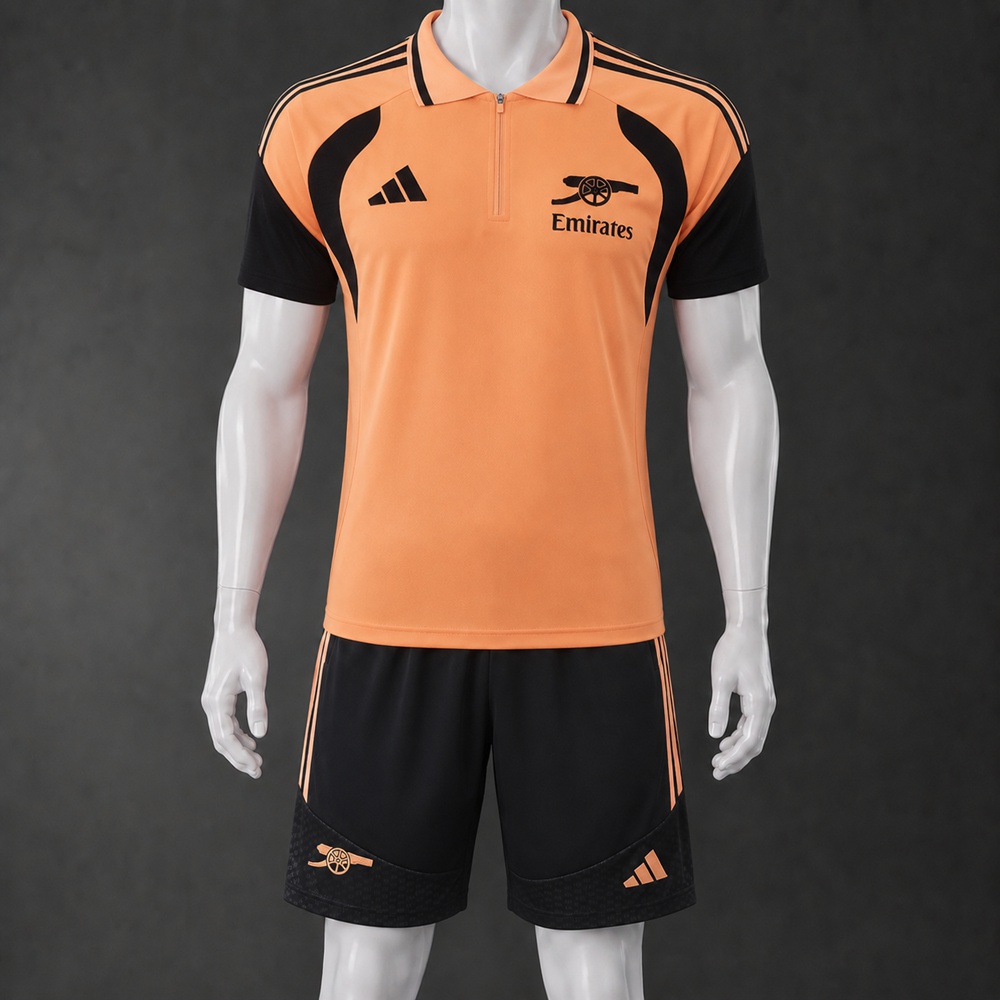 Arsenal 26/27 Peach Black  Polo/Pants Kit