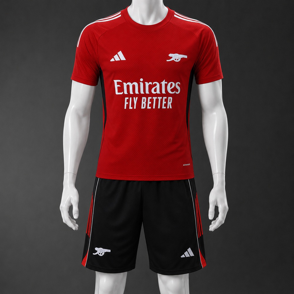 Arsenal 25/26 Red Black Short Sleeve Short Set