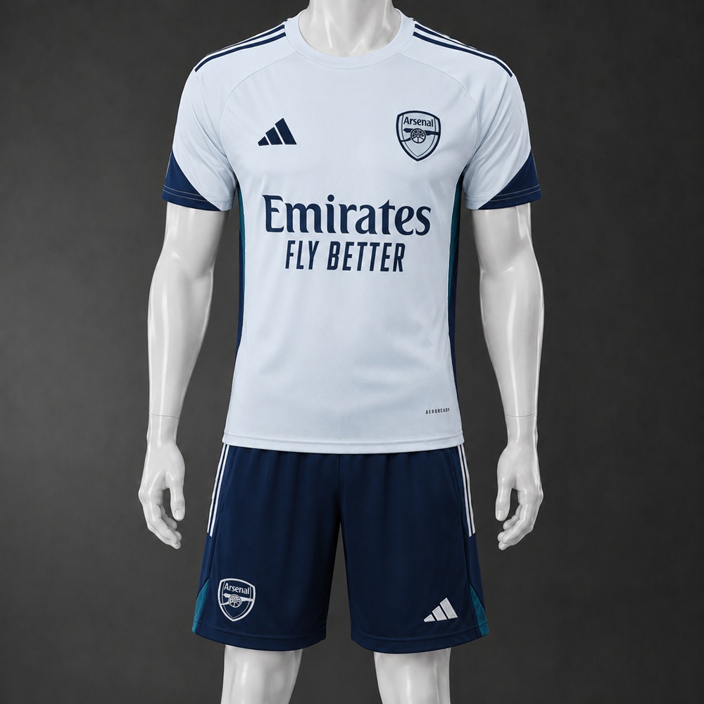 Arsenal 25/26 Light Blue Navy Short Sleeve Short Set