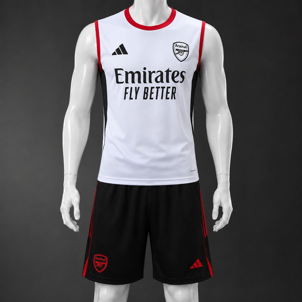 Arsenal 25/26 White Black Training Vest kit