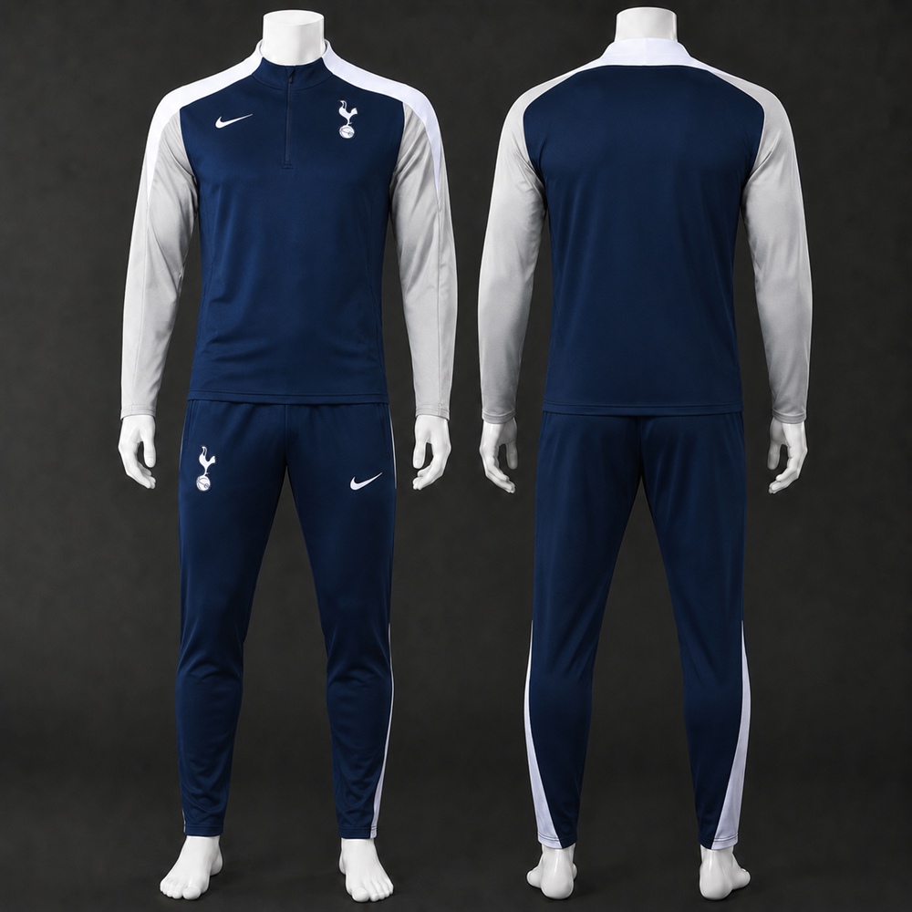 Tottenham 25/26 Navy Light Grey Half Zip Tracksuit