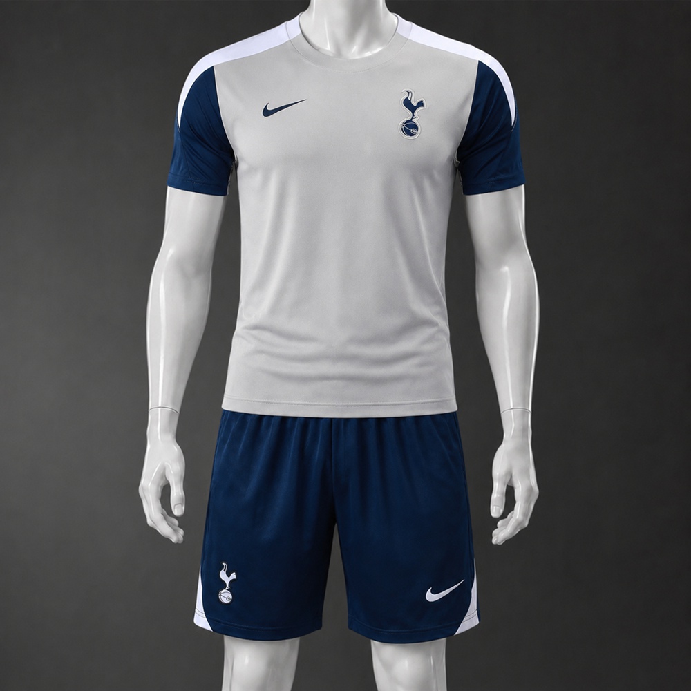 Tottenham 25/26 Gray Navy Short Sleeve Short Set