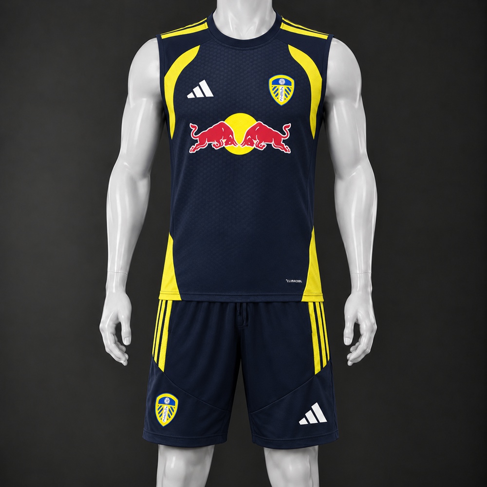 Leeds United 26/27 Navy Blue Yellow Training Vest Set