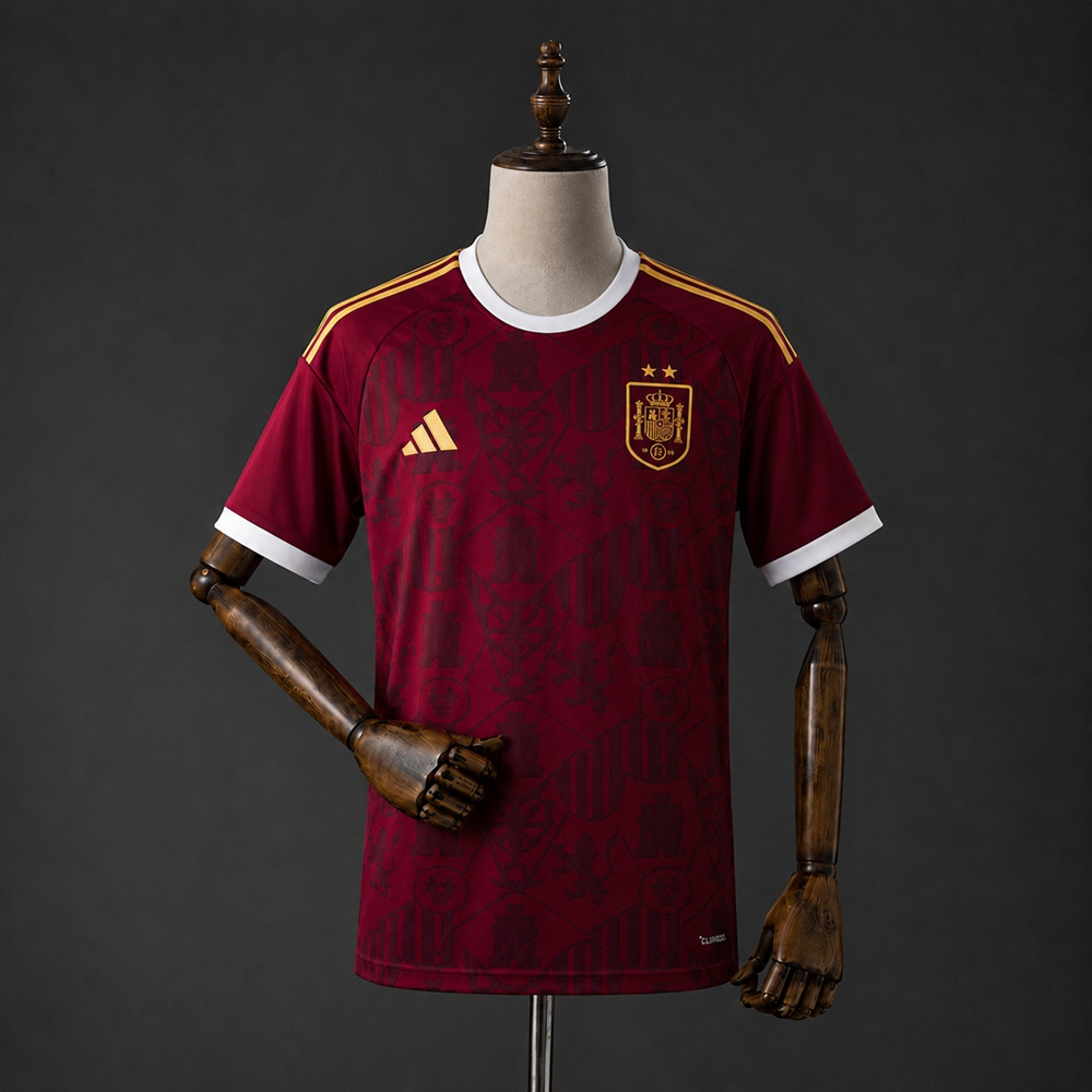 Spain 2 Star 2026 Burgundy Champion Commemorative Jersey