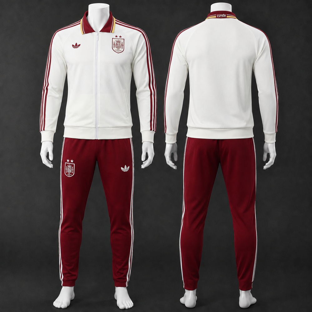 Spain 2 stars 2627 Off‑White Burgundy Jacket Kit