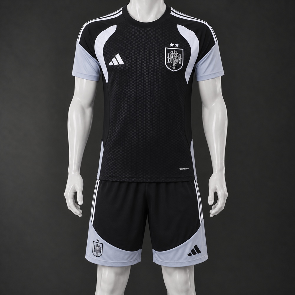 Spain 26/27 Black Short Sleeve Short Set