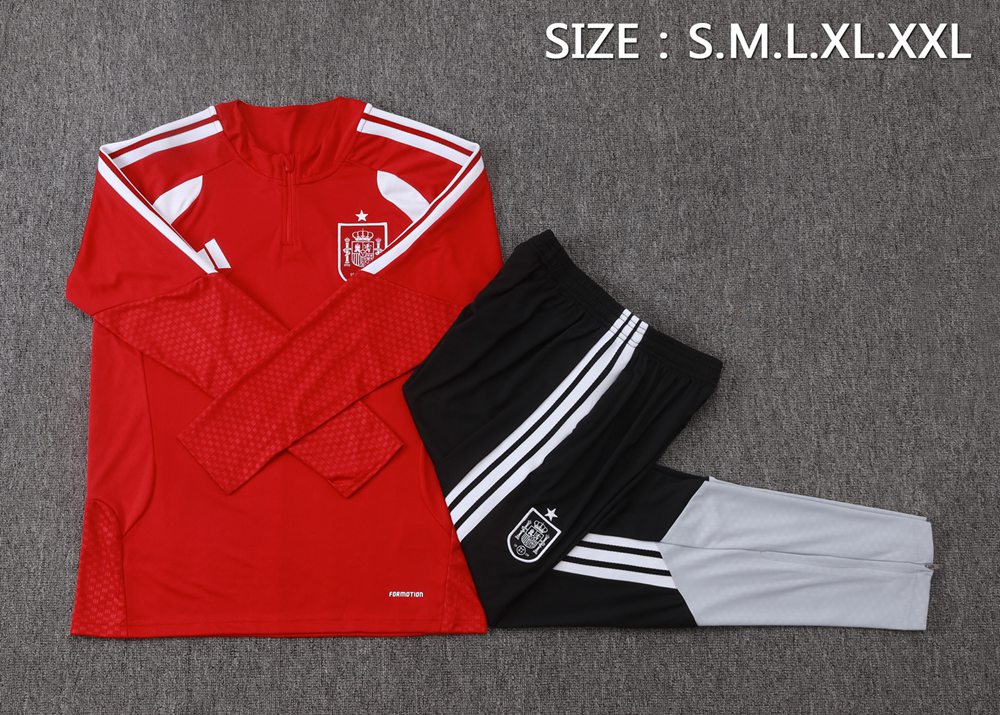 Spain 26/27 Red Black Grey Half Zip Tracksuit Foto 2