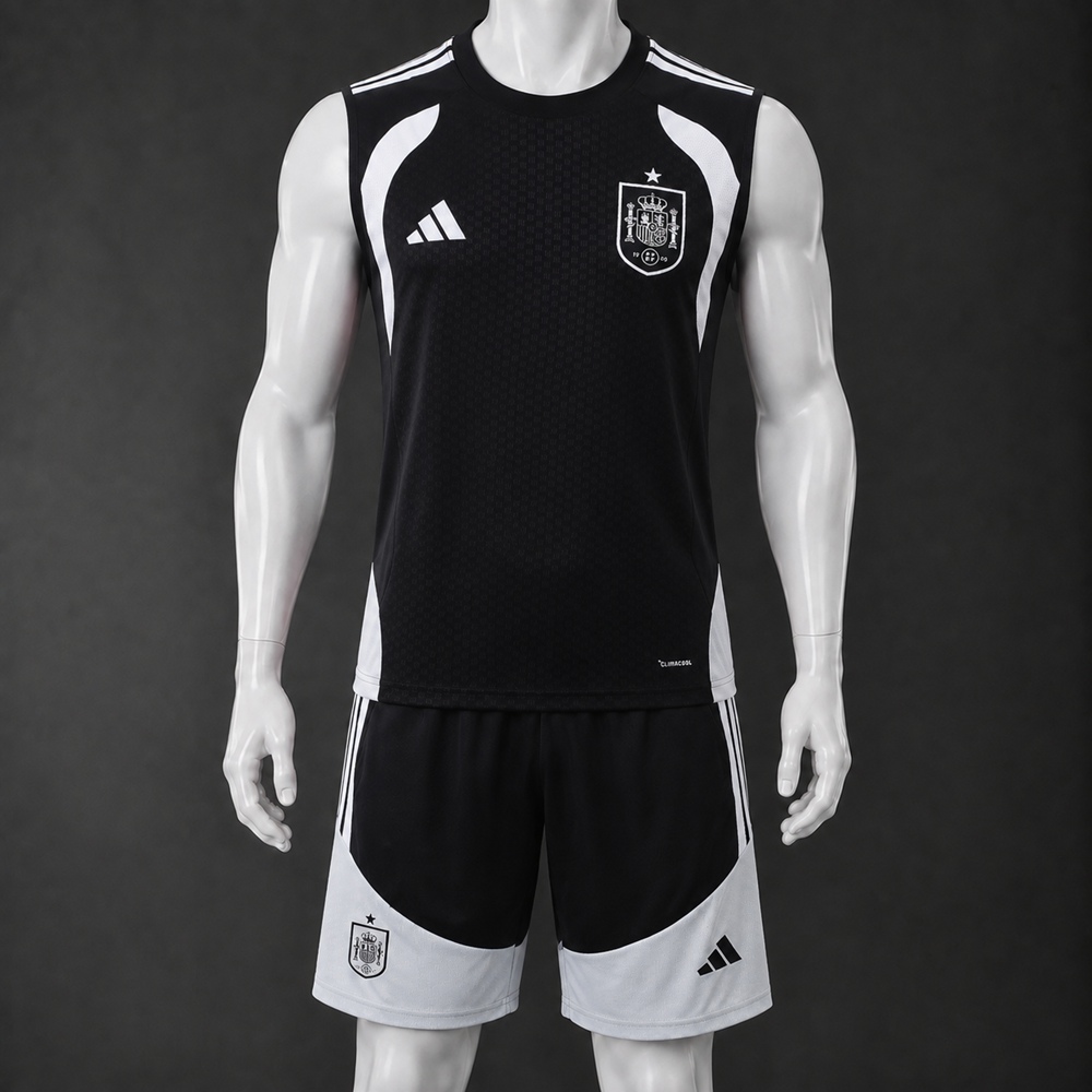 Spain 26/27 Black White Training Vest kit