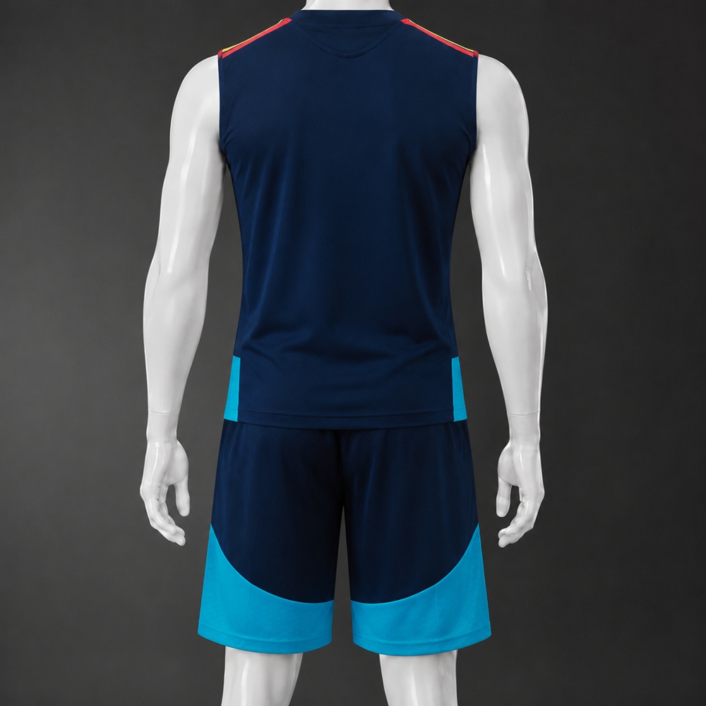 Spain 26/27 Navy Blue Sky Blue Training Vest kit Foto 2