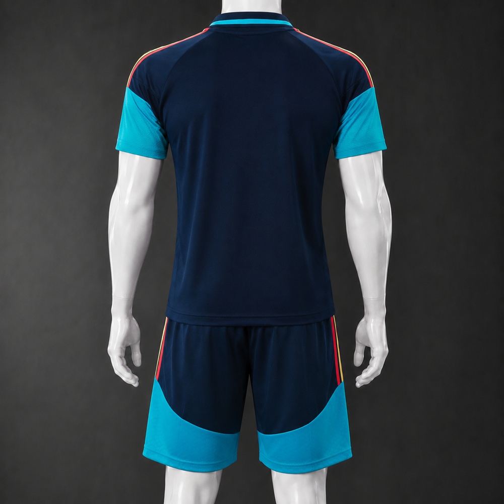 Spain 26/27 Navy Cyan Polo Short Sleeve Short Set Foto 2