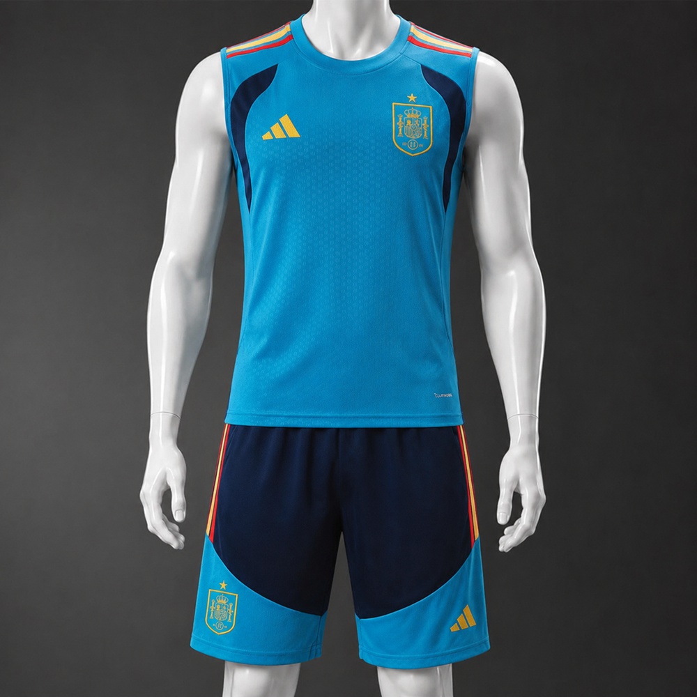 Spain 26/27 Sky Blue Navy Training Vest kit