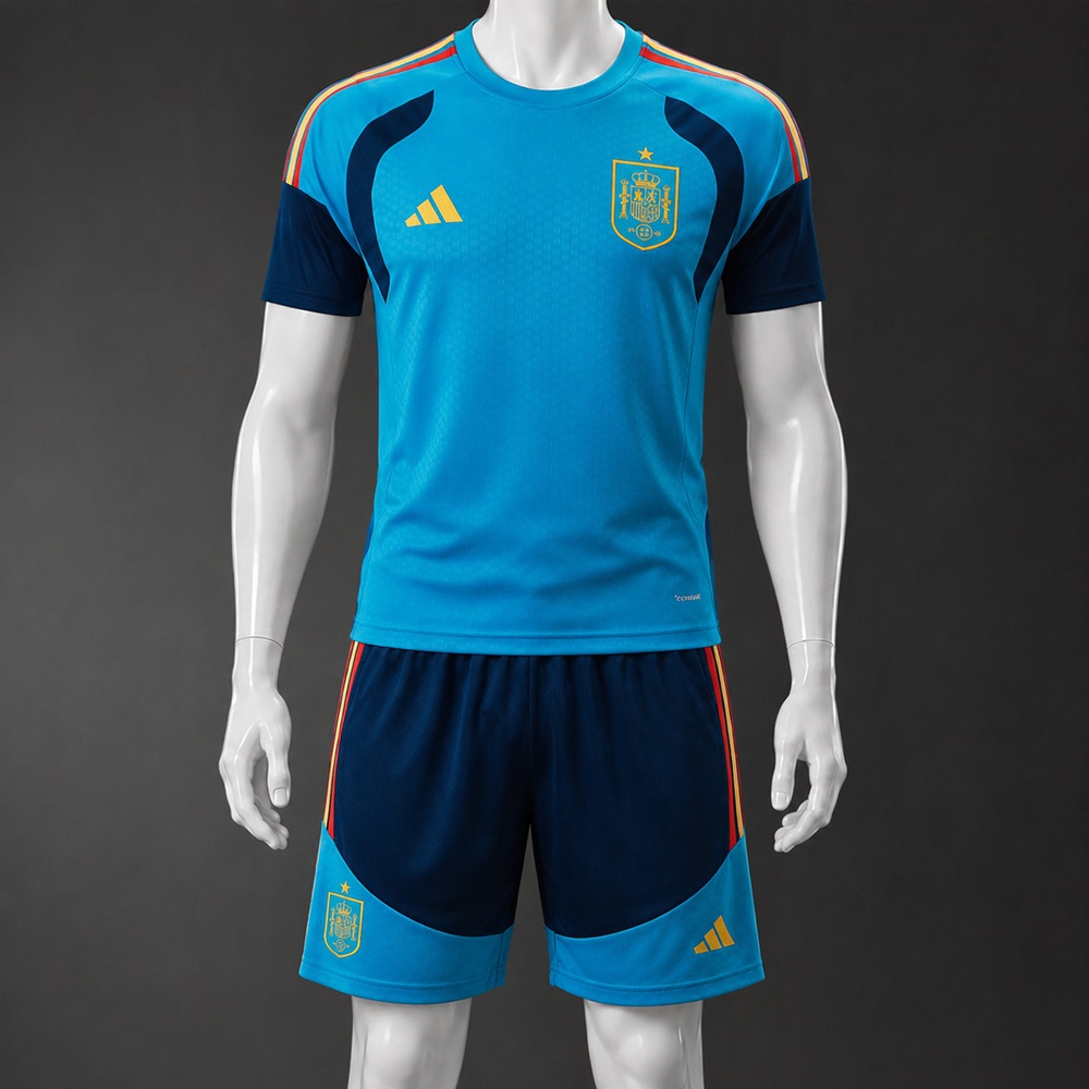 Spain 26/27 Light Blue Navy Short Sleeve Short Set