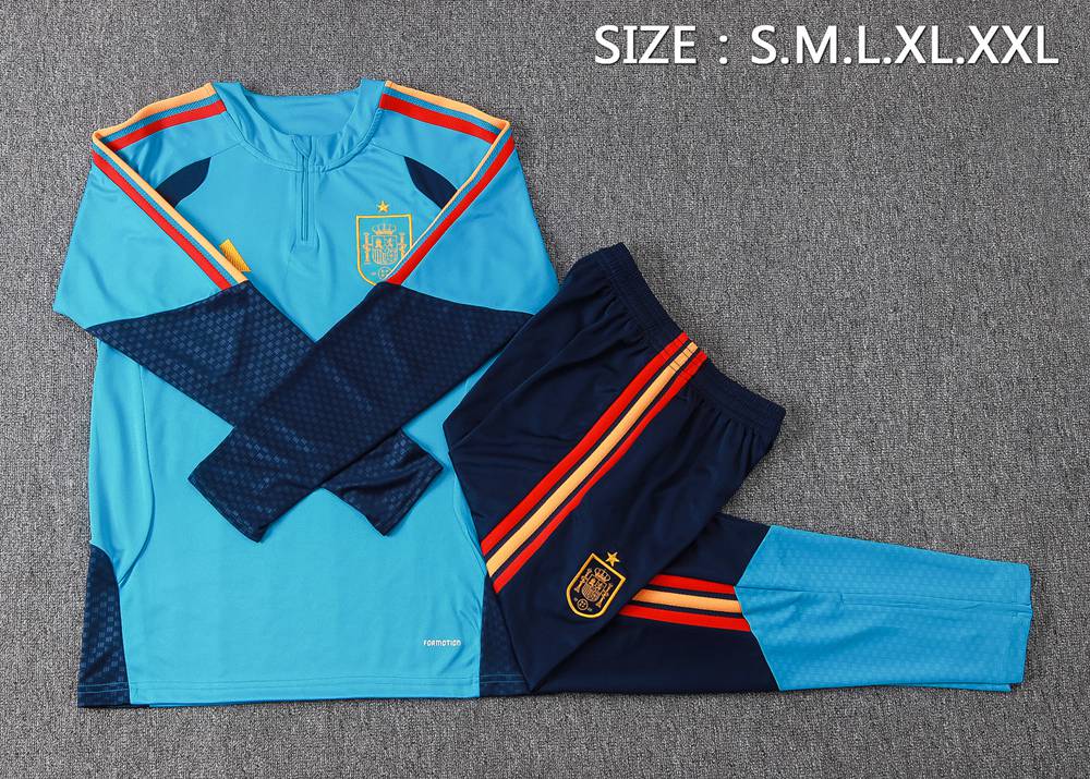 Spain 26/27 Light Blue Navy Half Zip Tracksuit Foto 2