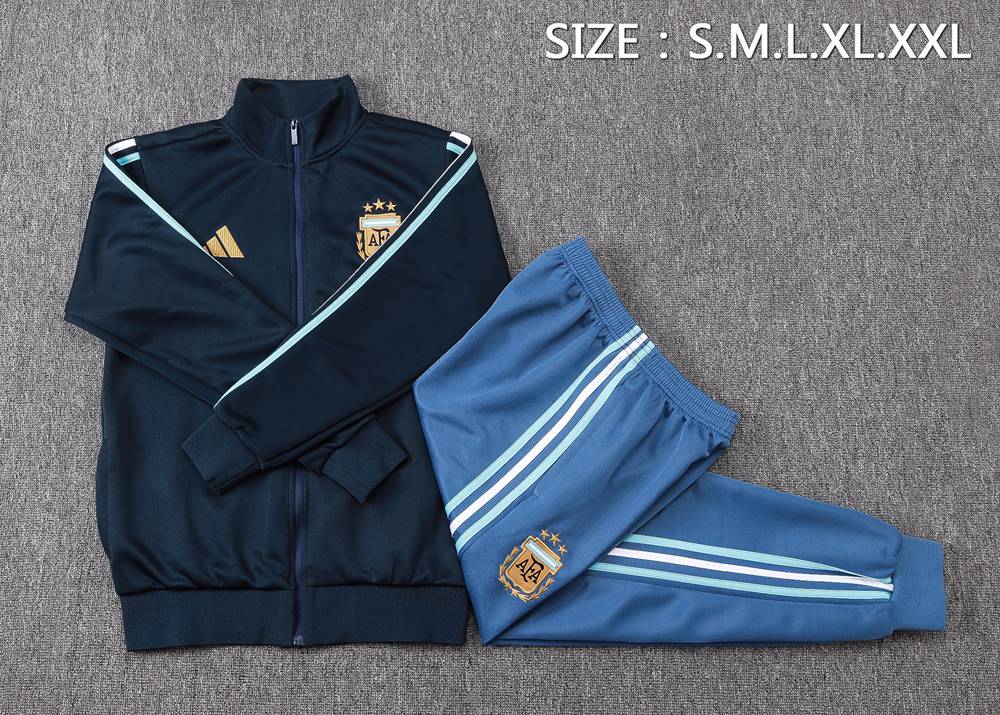 Argentina 26/27 Navy Sky Blue Gold Jacket Kit Foto 2