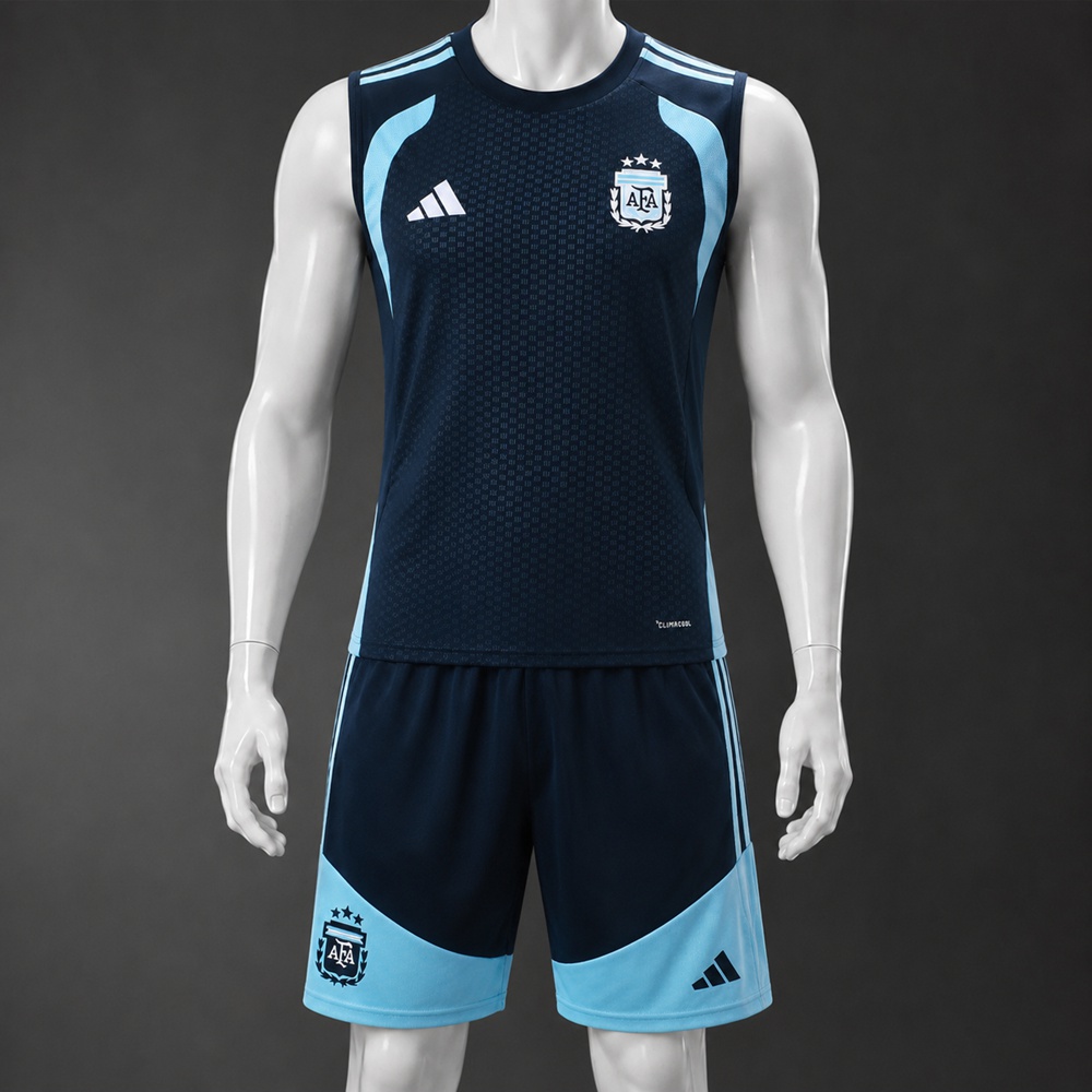 Argentina 26/27 Navy Blue Sky Blue Training Vest kit