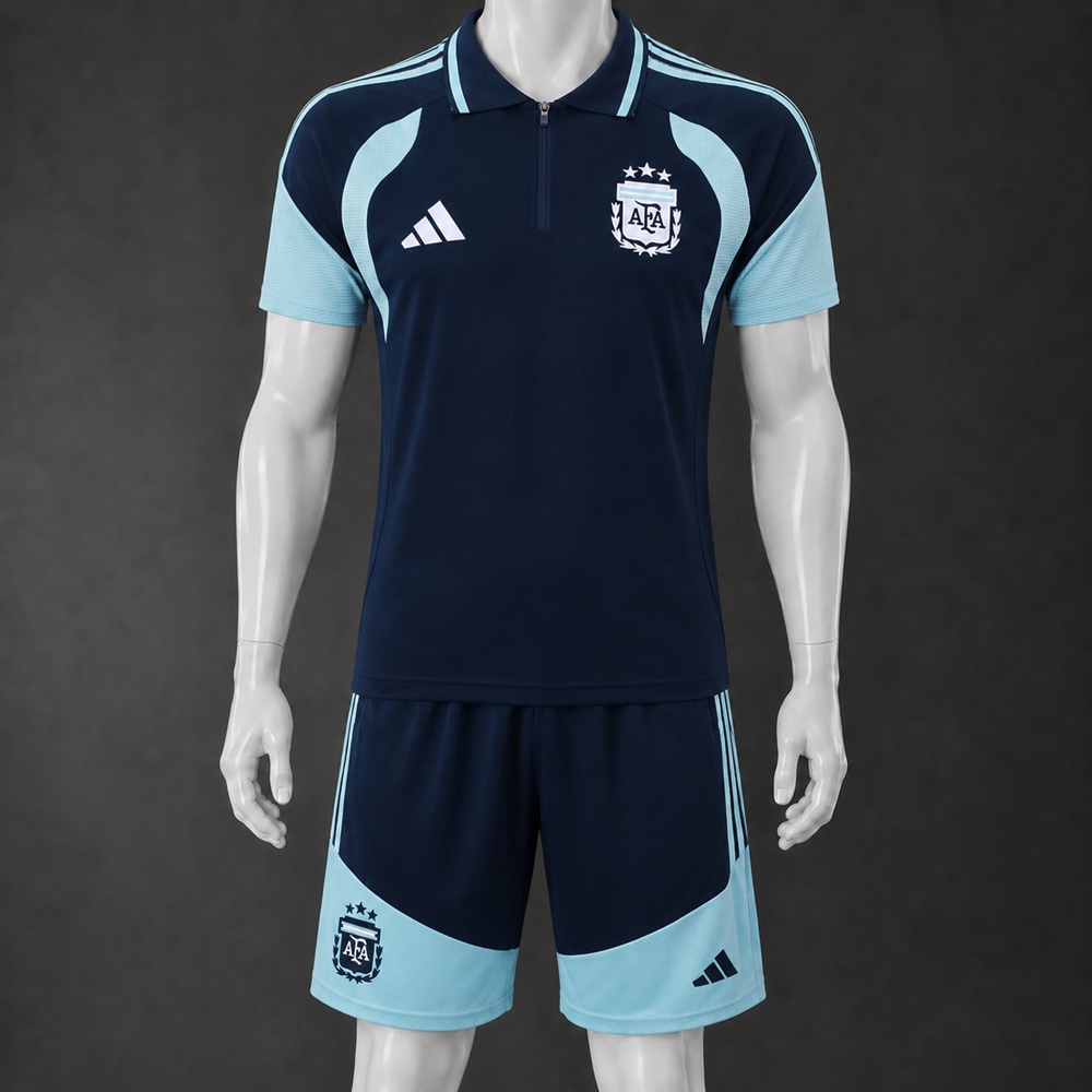Argentina 26/27 Navy Light Blue Polo Short Sleeve Short Set