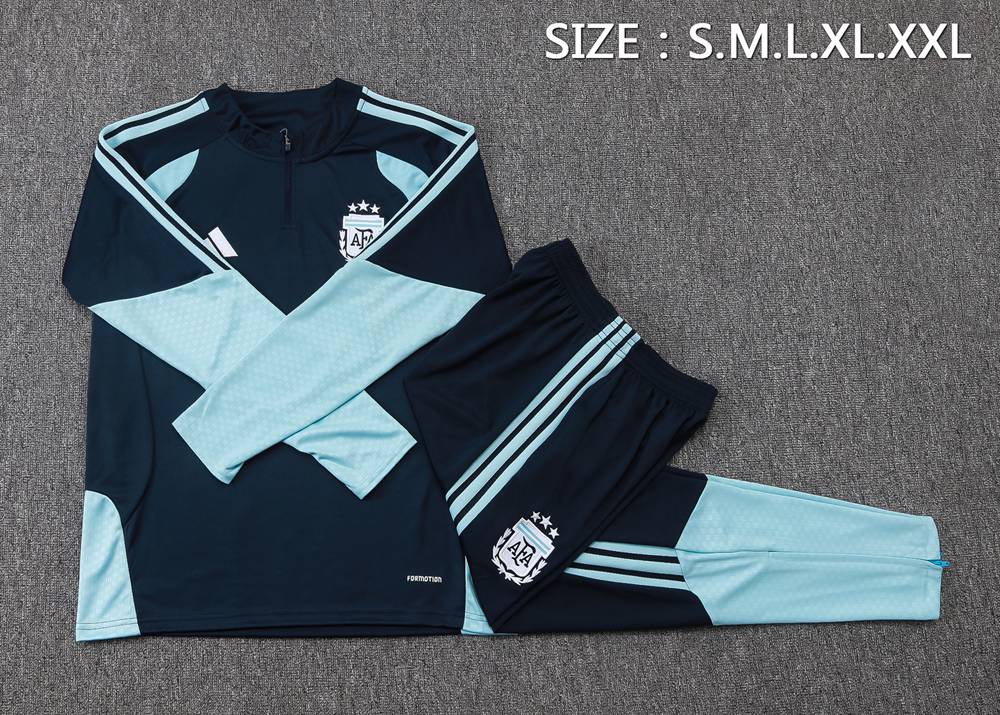 Argentina 26/27 Navy Light Blue Half Zip Tracksuit Foto 2