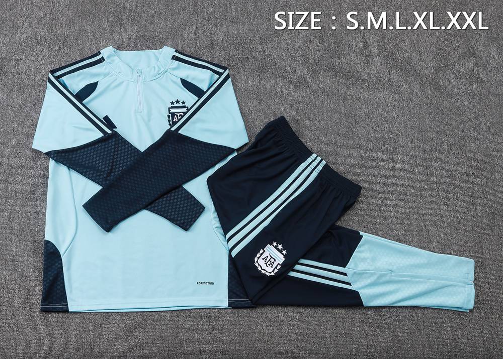Argentina 26/27 Light Blue Navy Half Zip Tracksuit Foto 2