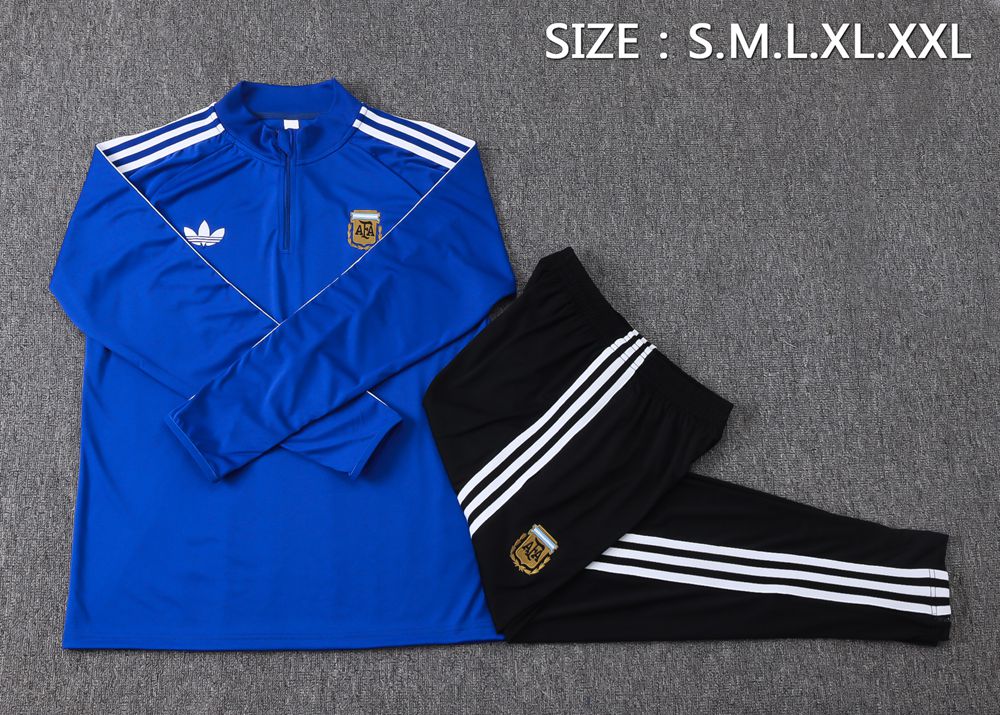 Argentina 26/27 Blue Black Retro Half Zip Tracksuit Foto 2