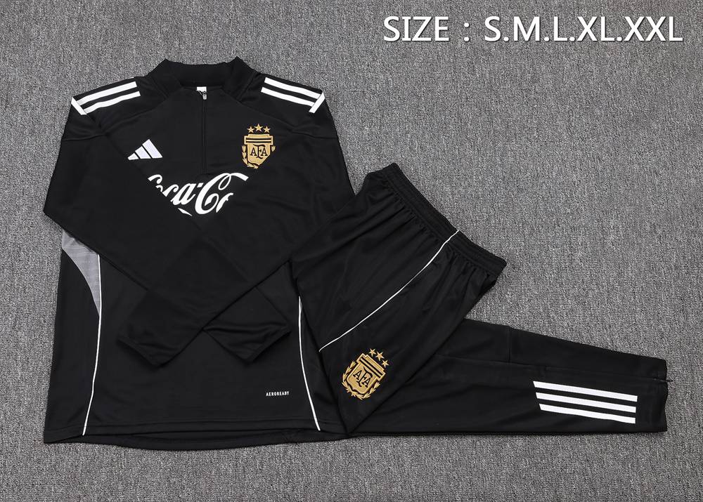 Argentina 25/26 Black White Half Zip Tracksuit Foto 2