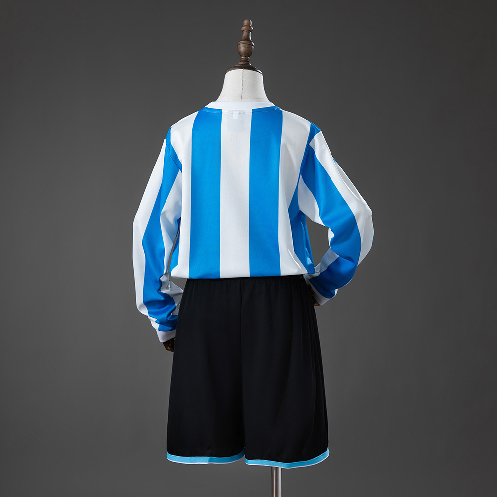Argentina 1998 Home Retro Long-Sleeved Kids Kit Jersey Foto 2