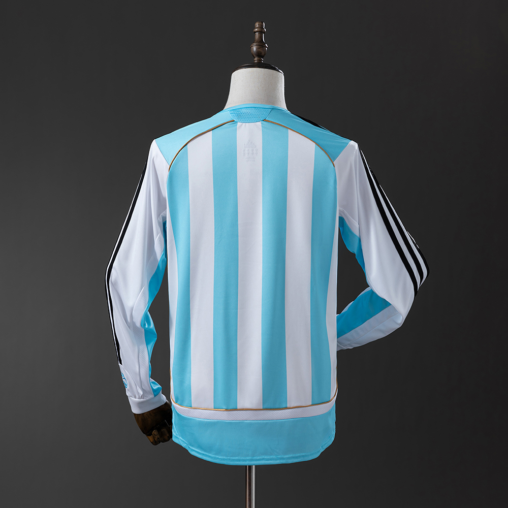 Argentina 06/07 Home Long Sleeve Retro Jersey Foto 2