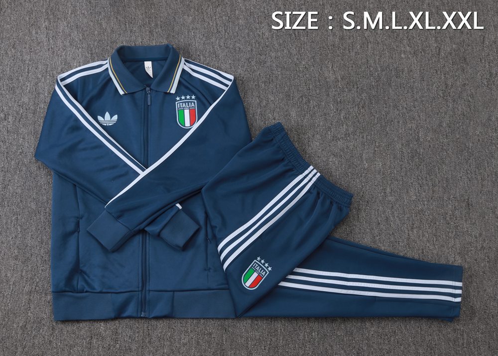 Italy 26/27 Navy White Retro Jacket Kit Foto 2