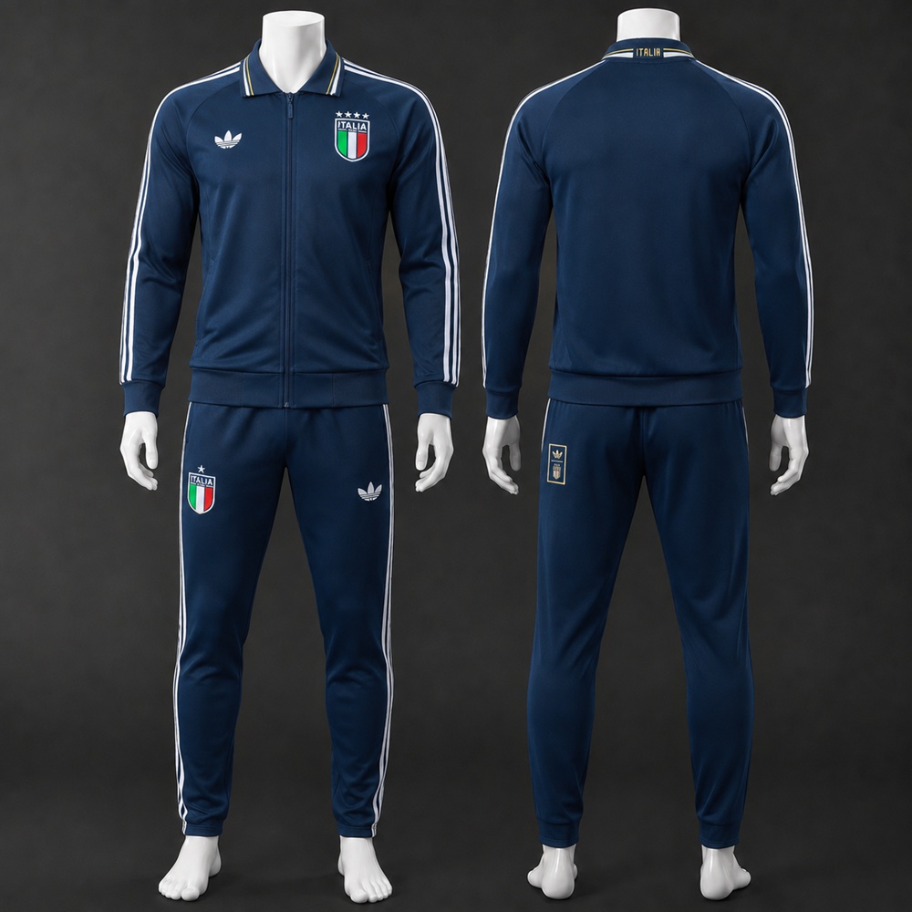 Italy 26/27 Navy White Retro Jacket Kit