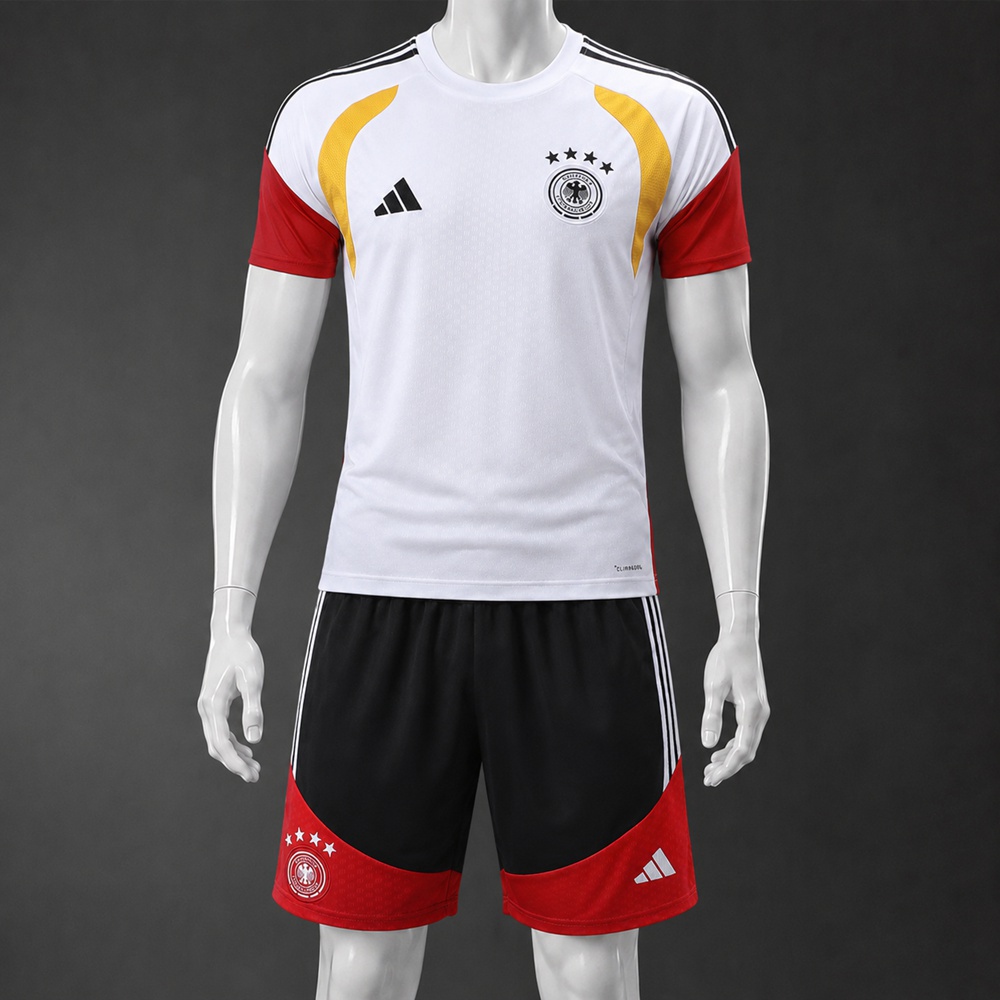 Germany 26/27 White Red Short Sleeve Short Set