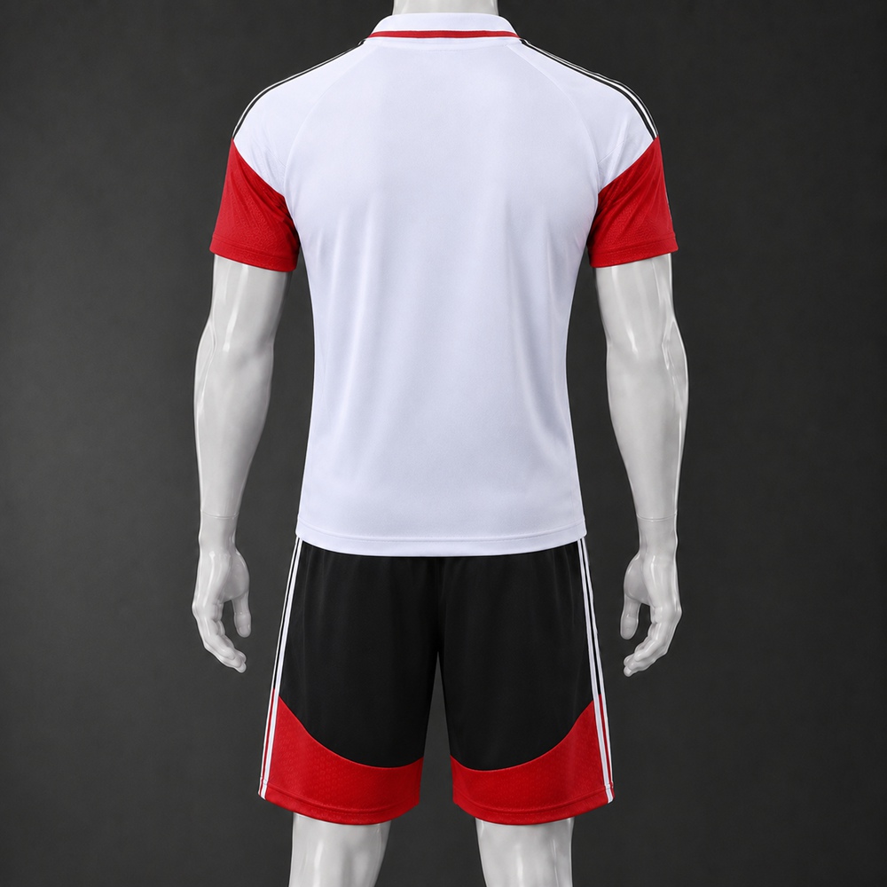 Germany 26/27 White Red Polo Short Sleeve Short Set Foto 2
