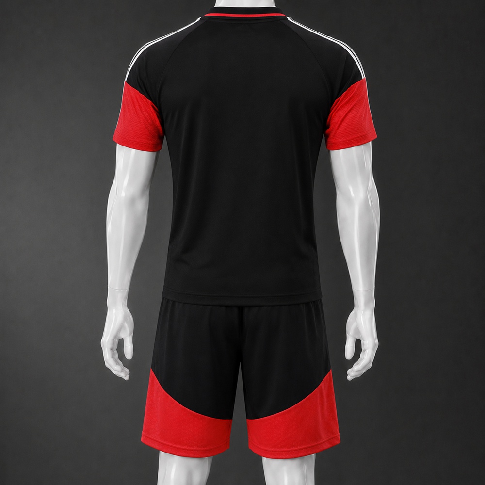 Germany 26/27 Black Red Polo Short Sleeve Short Set Foto 2