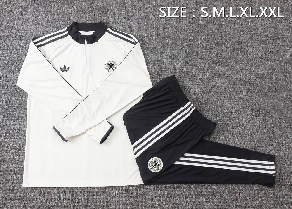 Germany 26/27 White Black Retro Half Zip Tracksuit Foto 2