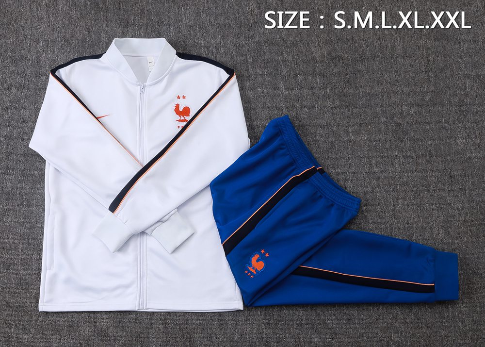 France 26/27 White Blue Jacket Kit Foto 2
