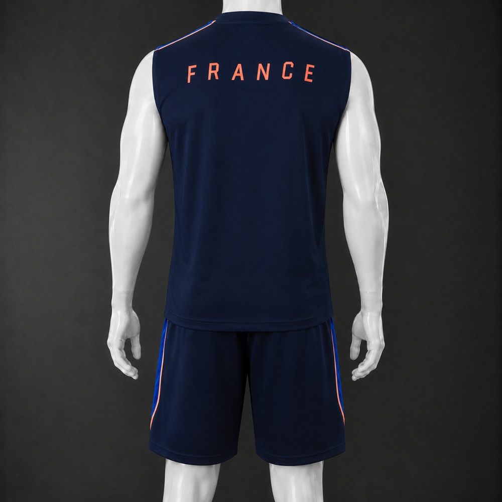 France 26/27 Navy Orange Training Vest kit Foto 2