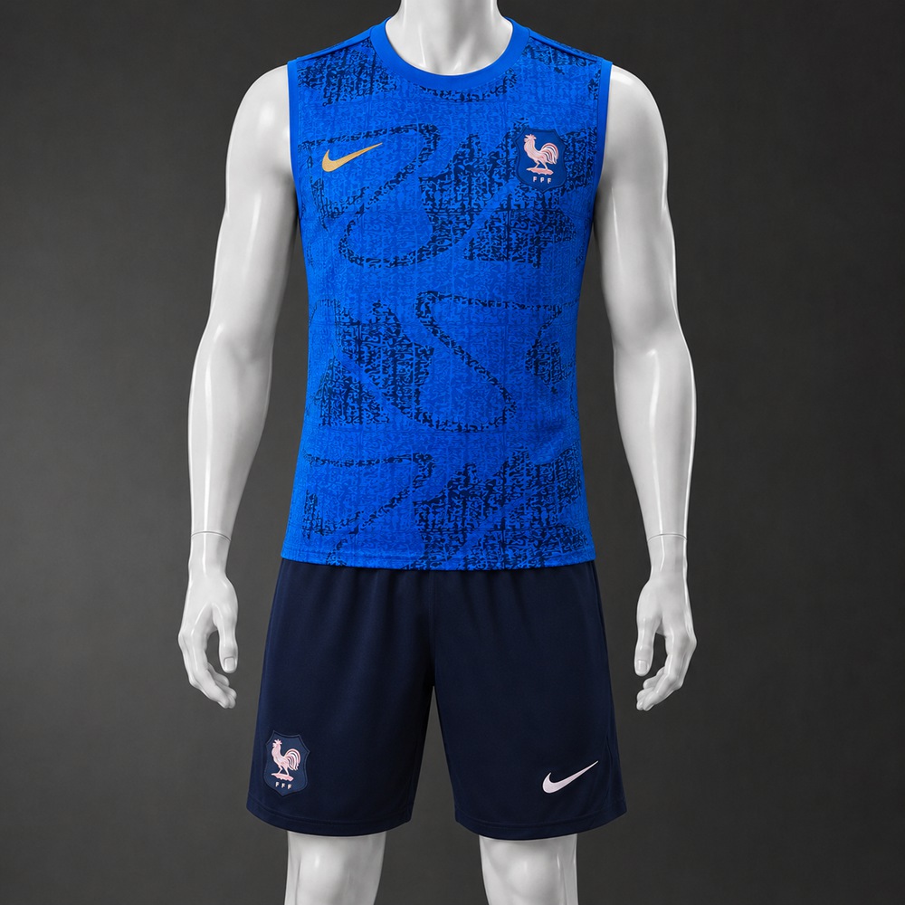 France 2526 Blue Dark Navy Training Vest kit
