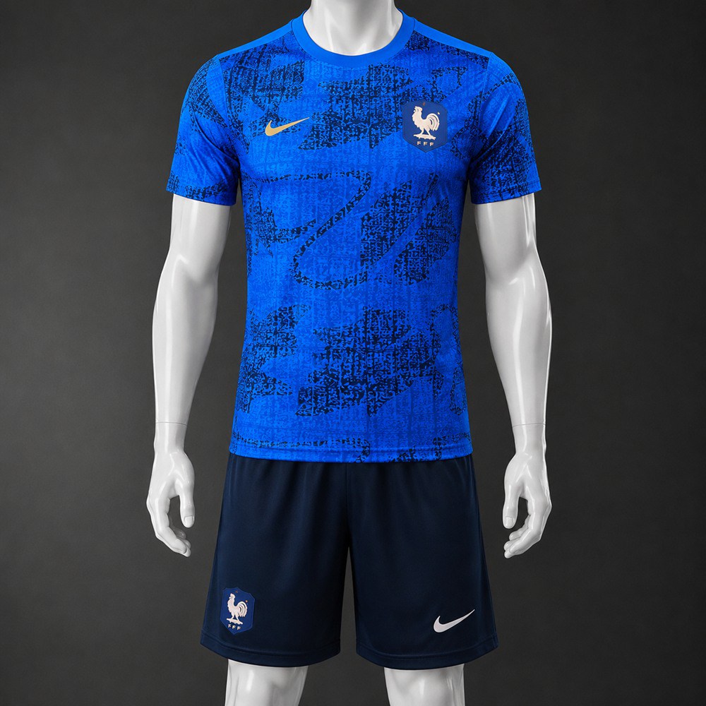 France 25/26 Blue Dark Blue Short Sleeve Short Set