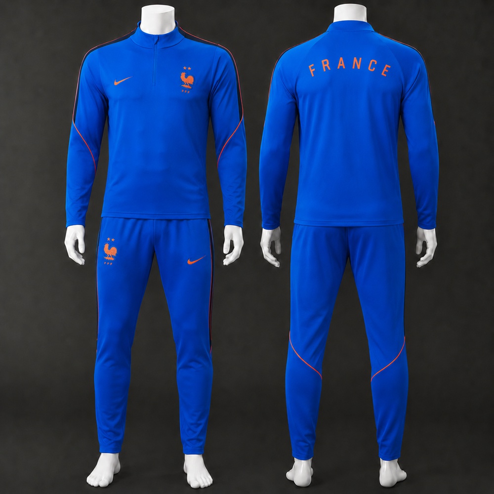 France 26/27 Blue Half Zip Tracksuit