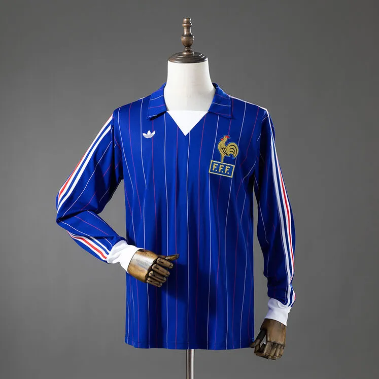 France 1980/82 Home Long Sleeve Retro Jersey