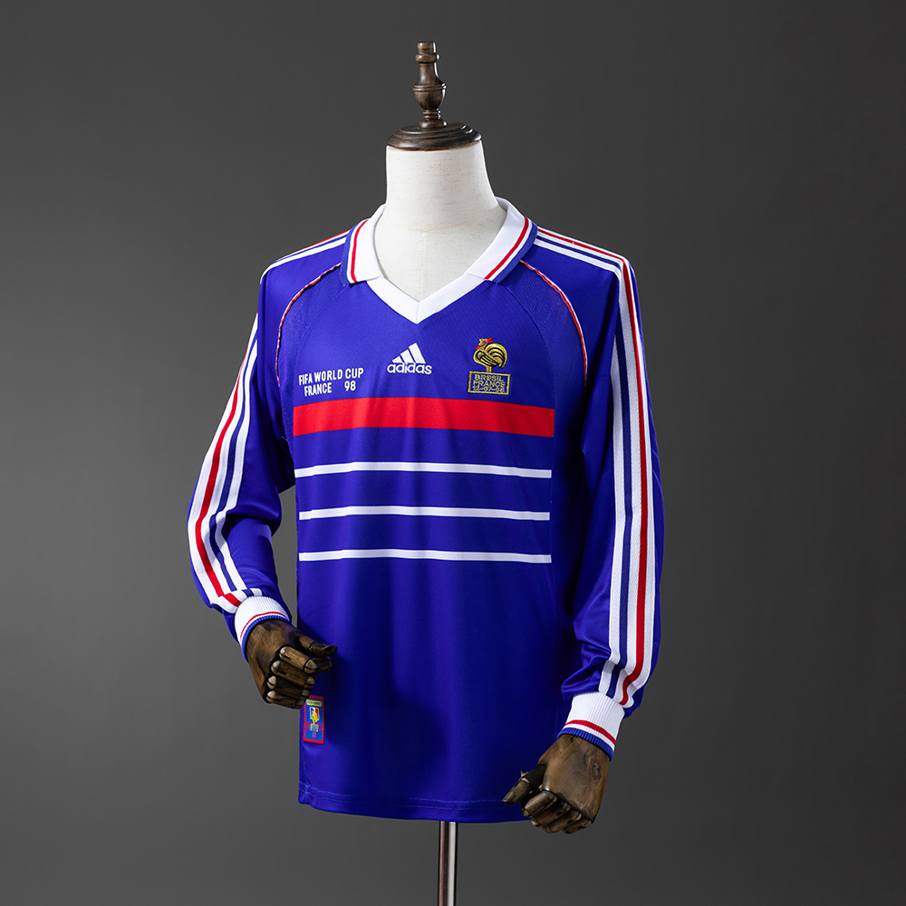 France 1998 Home Long Sleeve Retro Jersey