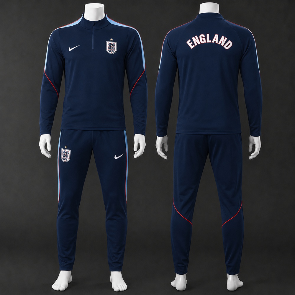 England 26/27 Navy Half Zip Tracksuit