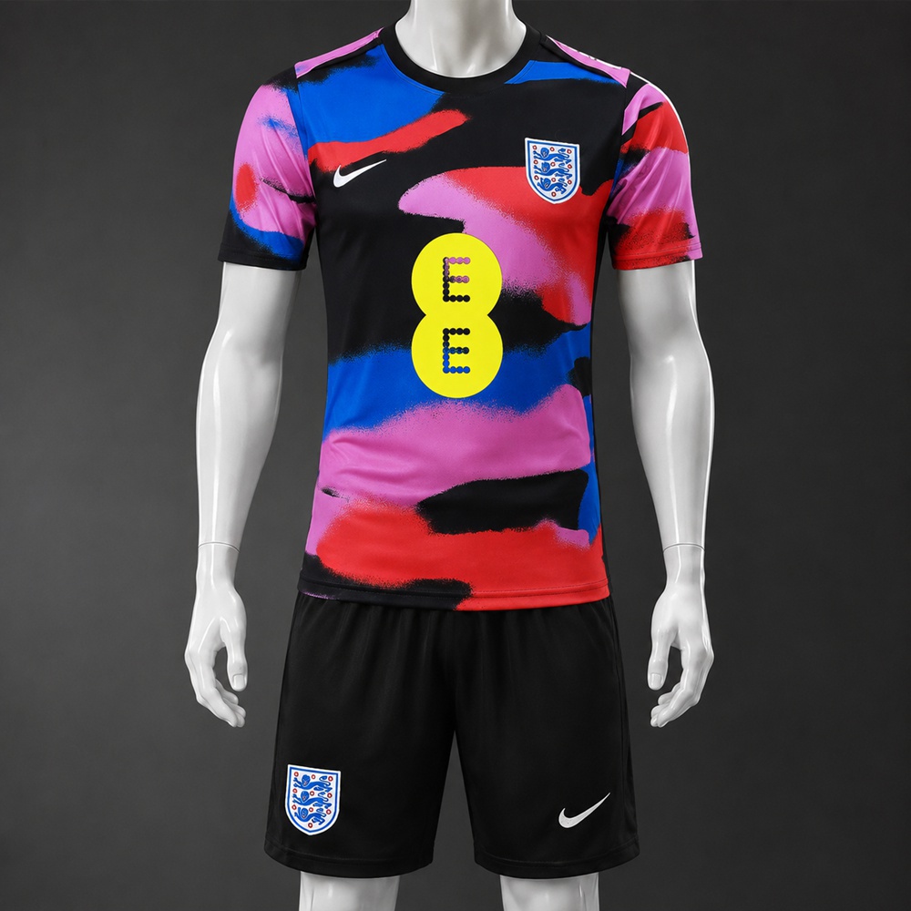 England 25/26 Multicolor Black Short Sleeve Short Set