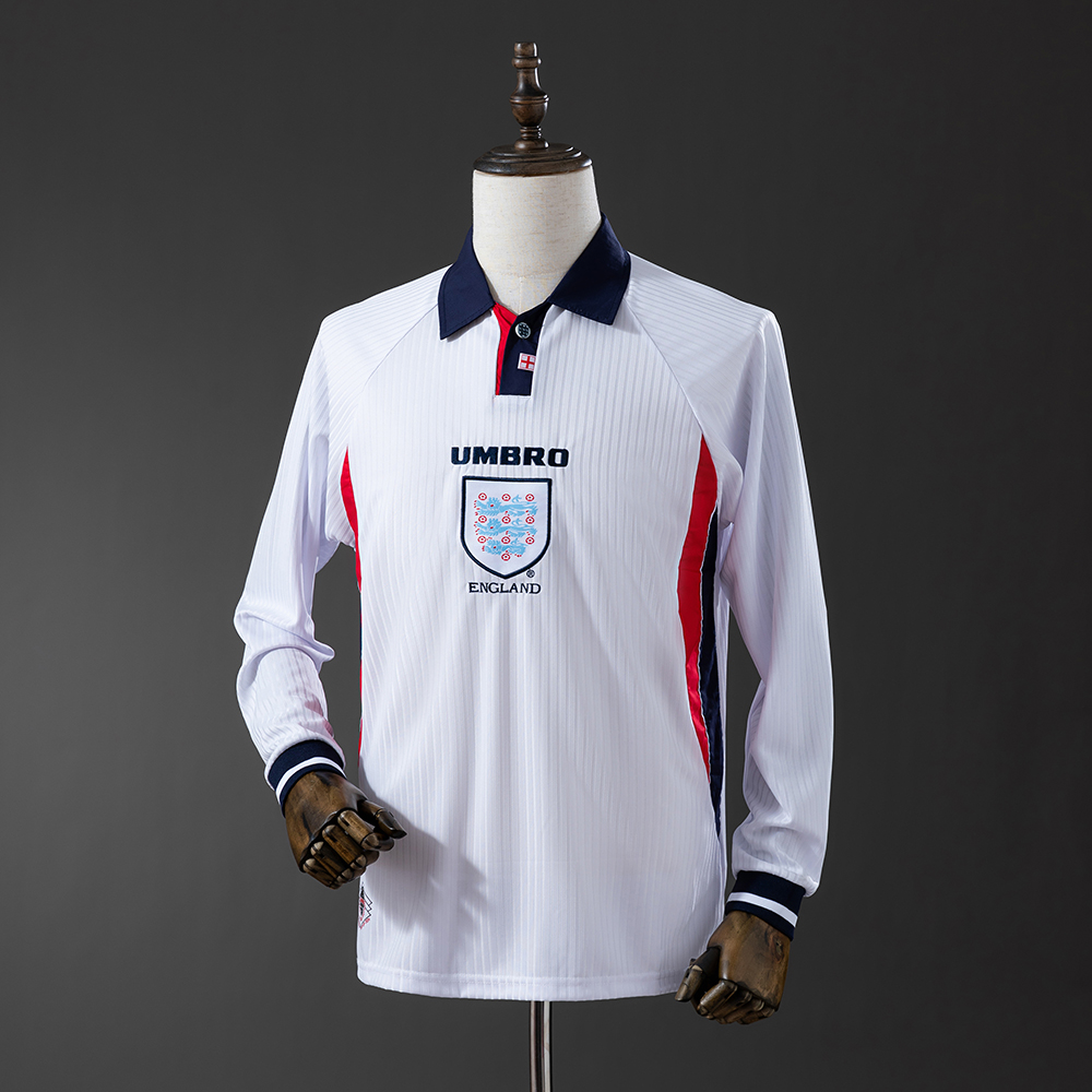 England 1998 Home Long Sleeve Retro Jersey