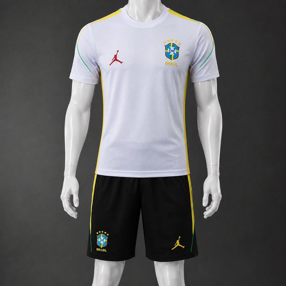Brazil 26/27 White Black Short sleeve kit