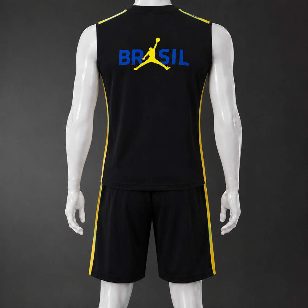 Brazil 26/27 Black Yellow Training Vest kit Foto 2