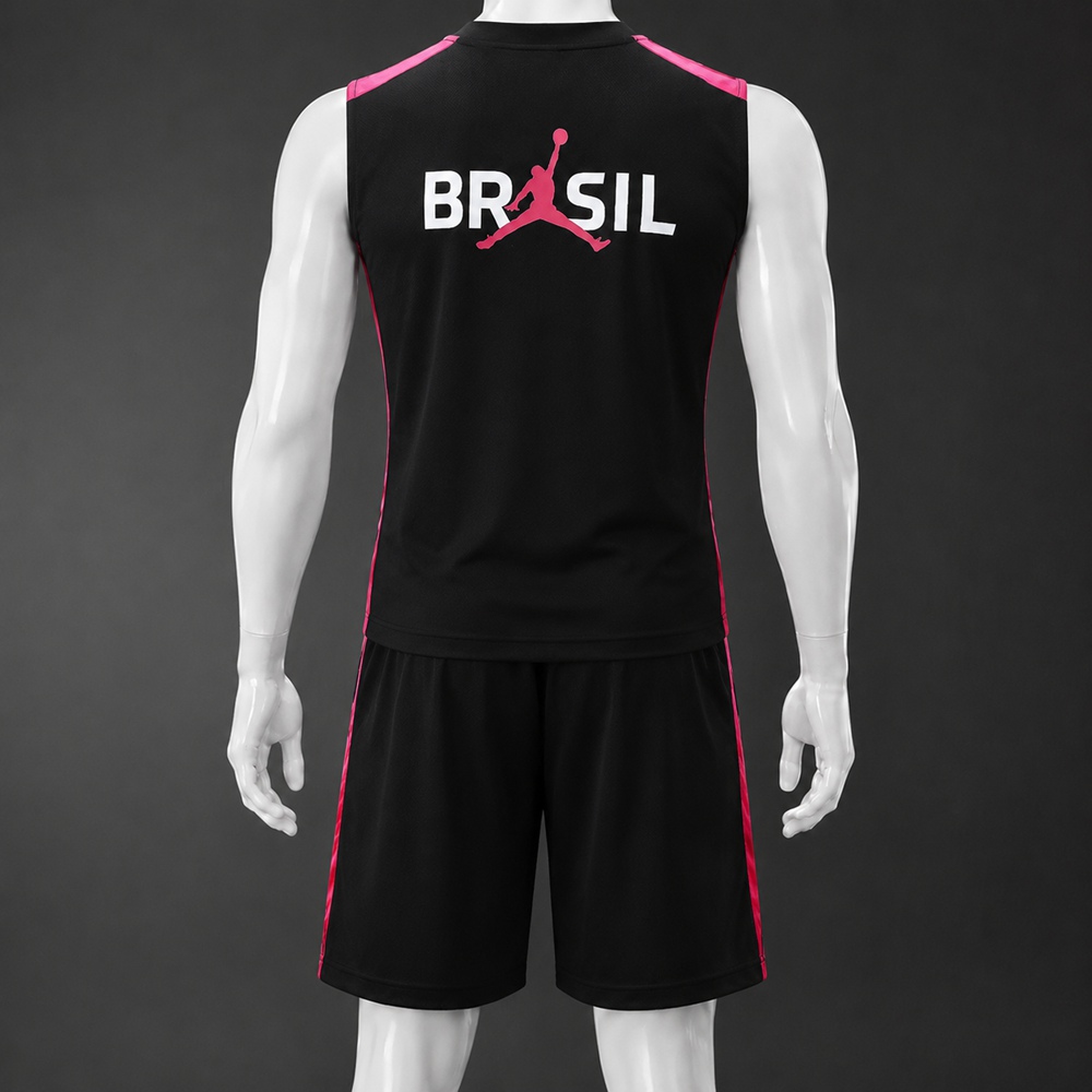 Brazil 26/27 Black Pink Training Vest kit Foto 2