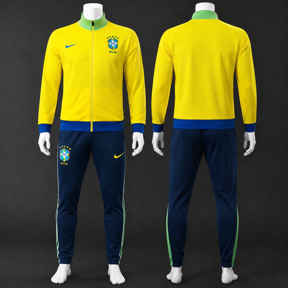 Brazil 25/26 Yellow Soccer Jacket Kit Set