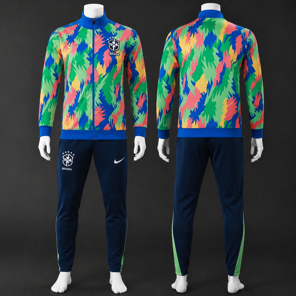 Brazil 25/26 Camo Print Football Jacket Kit Set